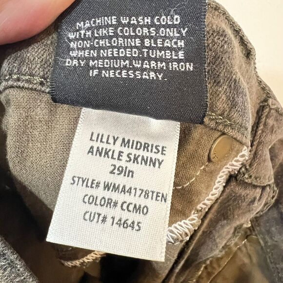 HUDSON Lilly Jeans Mid Rise Camouflage Green Camo Ankle Crop Skinny Size 26 - Picture 10 of 11